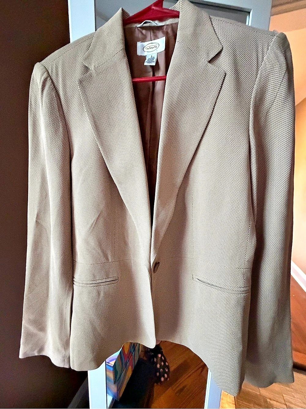 Talbots Herringbone Blazer in Brown Size 4